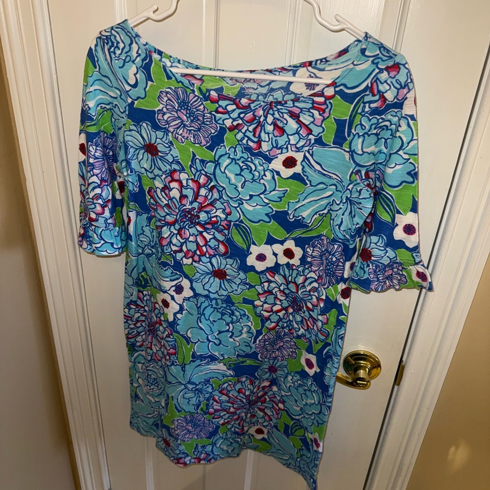 Lilly Pulitzer Size Small Somerset Dress Worth Blue May Flowers